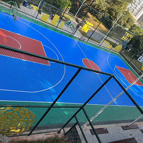 深圳龙岗吉管养荔山公园硅pu篮球场